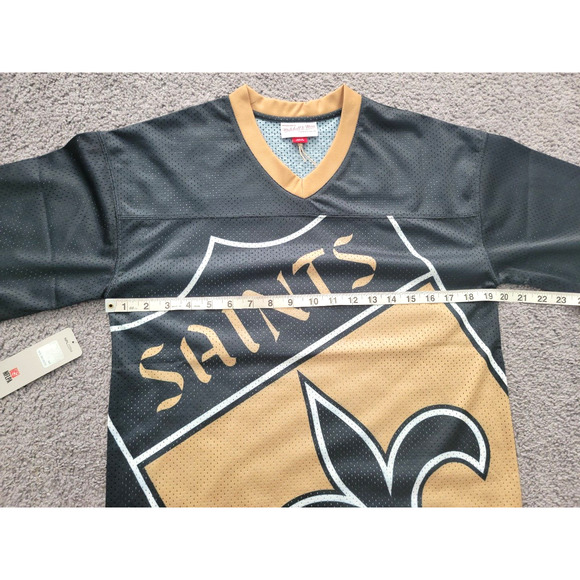 Mitchell & Ness Youth Large 14/16 New Orleans Saints Black Historic Logo Jersey - Picture 9 of 12